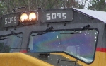 Crude number boards on UP locomotive
